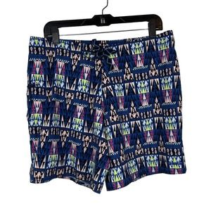 Patagonia Wavefarer Board Shorts 12 Womens Blue Aztec Print Swim Surf Hiking